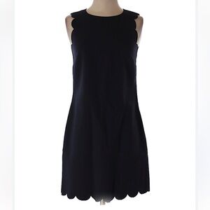 J. Crew Black Scalloped Mini Dress